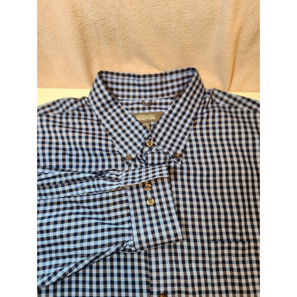 Reaction Kenneth Cole Men's Button Down Long Sleeve Striped Shirt Slim Fit M